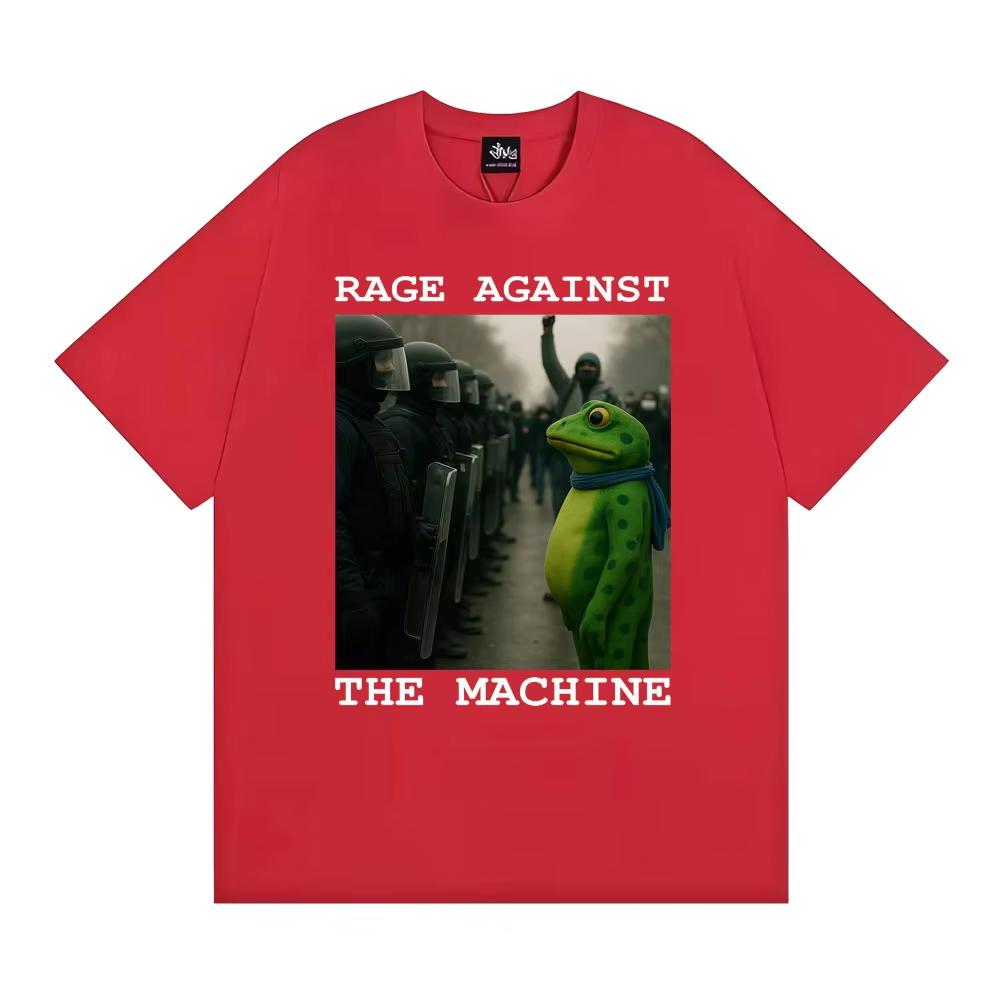 Rage Against The Machine Portland Frog Protest Funny Meme Tshirt Men Women Clothing Fashion Humor Oversized T Shirts Streetwear
