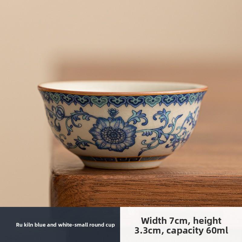 Ручная роспись, печной синий, бело-синяя чашка для пуэра, чайная чашка, одинарная керамическая мастер-чашка, личная, особенная, простая чашка для дегустации чая, набор для чая кунг-фу