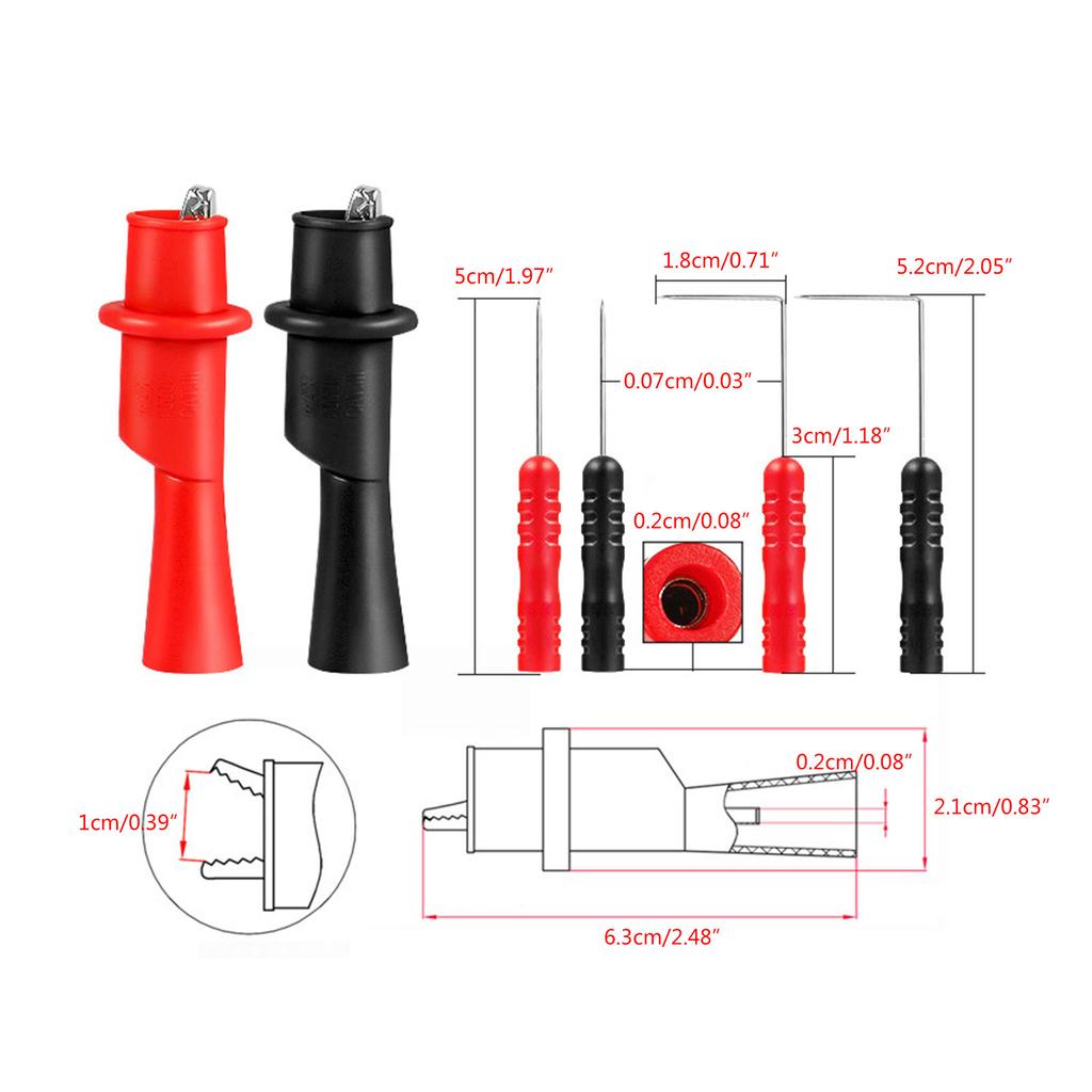 Щуп для прокалывания провода, зажим для прокалывания изоляции для тестирования мультиметра, вольтметра, термометра