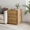 Mid-Century Modern Nightstand made of Oak, 38 x 48x 50 cm, Bedroom Nightstand, Handleless Drawer Design, 1 Piece.
