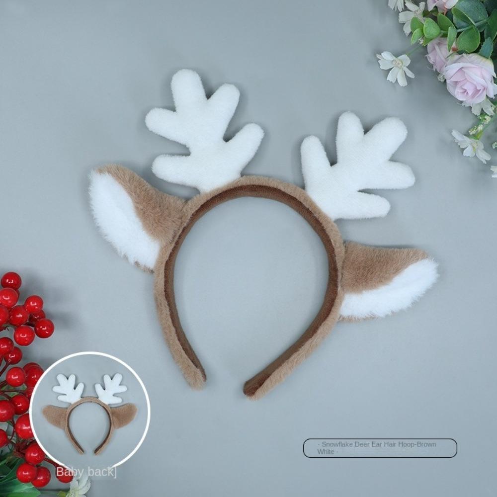 Fluffy Deer Ear Hair Hoop Faux Fur Hairband Antler Horn Hairband Hair Accessories