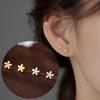 1Pair Gold Minimalism Earrings Silver Mini Small Flowers Ear Stud For Women Stud Earrings Piercing Jewelry Birthday Gift