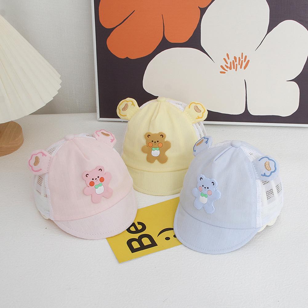 Summer Mesh Peaked Cap For Newborn Cute Cartoon Sunshade Cotton Baseball Hat For 0-6 Months