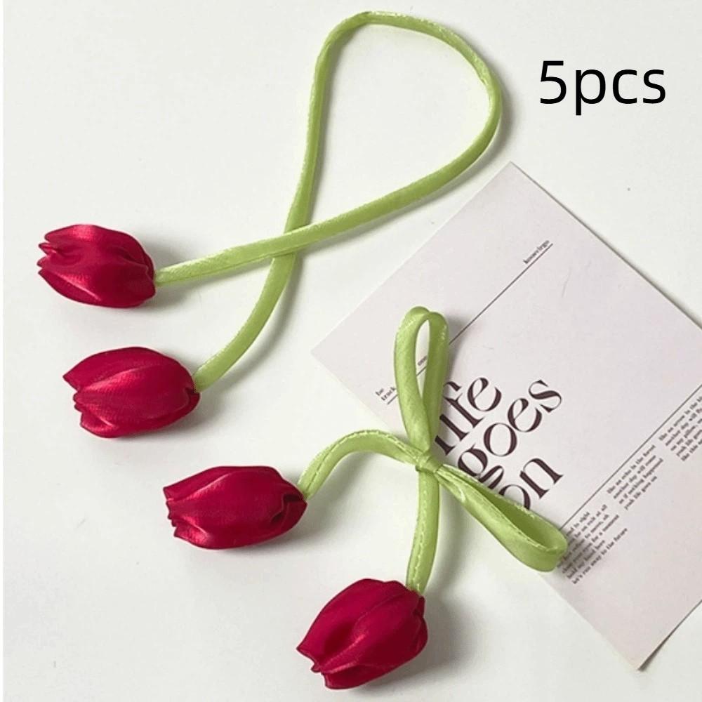 5Pcs Ornaments Tulip Lace-up Straps Sweet Hair Cord Accessories Elegant Curtain Tieback  Cake