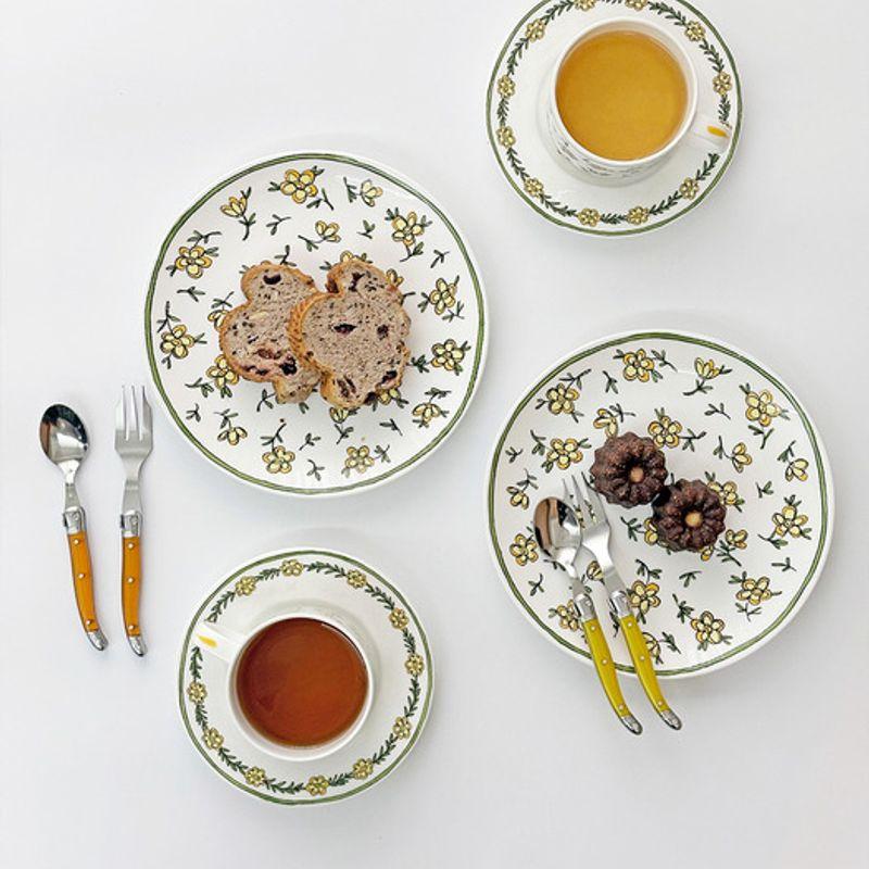 LAGUIOLE Janneron Laguiole Yellow + Orange Teaspoon & Teafork Set 8p