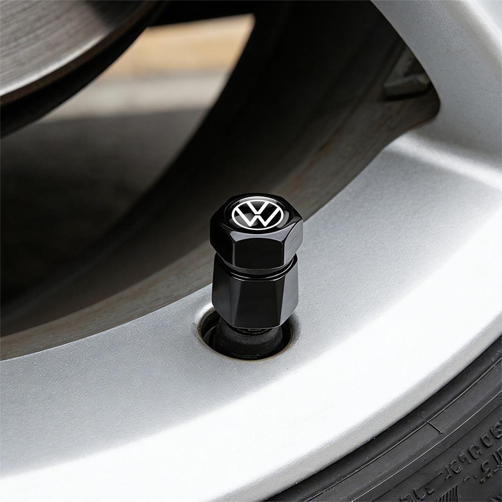 4Pcs Car Styling Wheel Tyre Valve Cap Metal Cover For Volkswagen VW R Caddy GTI Lavida 4MOTION GTD Touran Polo Rline Tiguan Bora