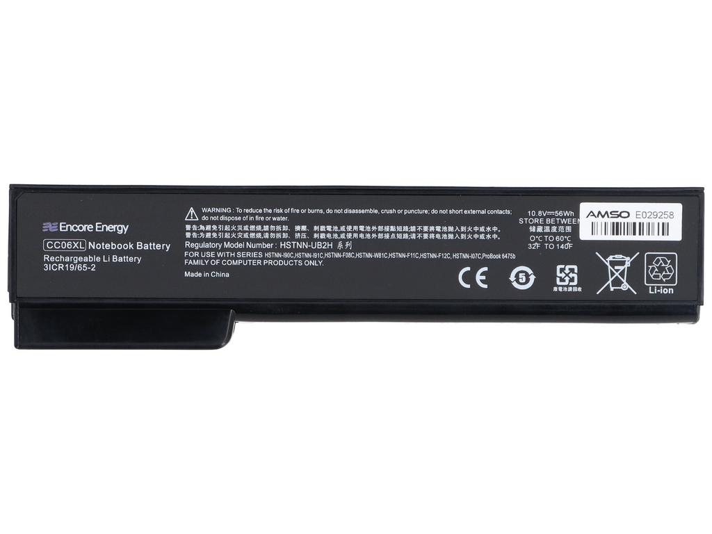 New Encore Energy Battery for HP ProBook 6360b 6470b EliteBook 8460p 8560p 56Wh 10.8V 5200mAh CC06XL