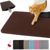 Assky Cat Litter Cat Litter Mat Waterproof Cat Litter Double Layer Odorless Large Urine Easy Brown 2025 Mat, Mat, EVA, Grid, Proof, Cleaning,