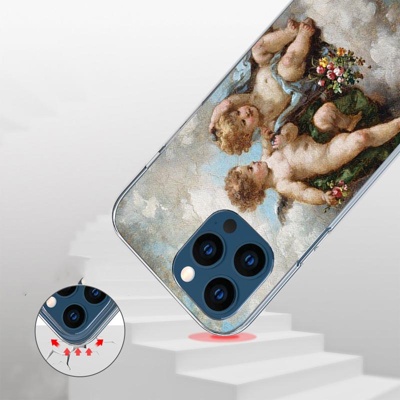 Чехол для телефона в стиле живописи эпохи Возрождения Для iPhone 17 Air 16 Pro Max 16E 15 + 14 Plus 11 12 13 Mini 7 8 SE Подарок Печатная Обложка Fundas 17 A