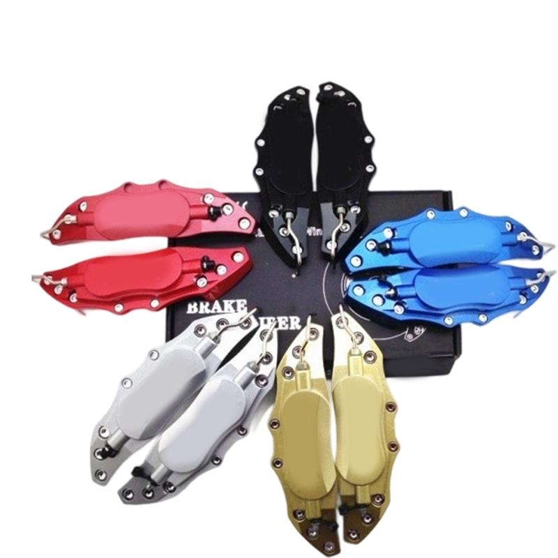 Комплект накладок на тормозные суппорты автомобиля Алюминиевый аксессуар для стайлинга автомобиля Высокопроизводительный корпус тормозного суппорта для ступицы колеса