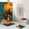 Halloween Shower Curtain Floor Mat Combination Four-Piece Set Bathroom Toilet Carpet Shower Room Foot Mat