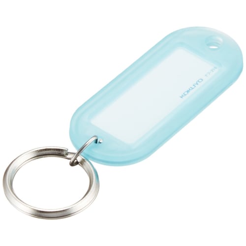 KOKUYO Keychain Type Name Tag for Double-sided Display, Large Pack of 10, Light Blue Nuff-210LBX10