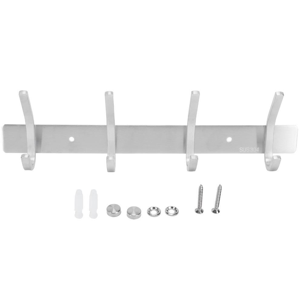 Stainless Steel Coat Hook 4 Hooks Coat Hanger Simple Style Coat Rack Home Office
