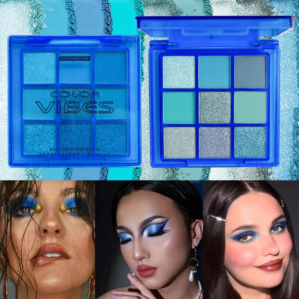 Blue 9-color Eye Shadow Is Sweat-proof Waterproof and Not Easy To Fade High-quality  Blue Makeup Cos Color Makeup