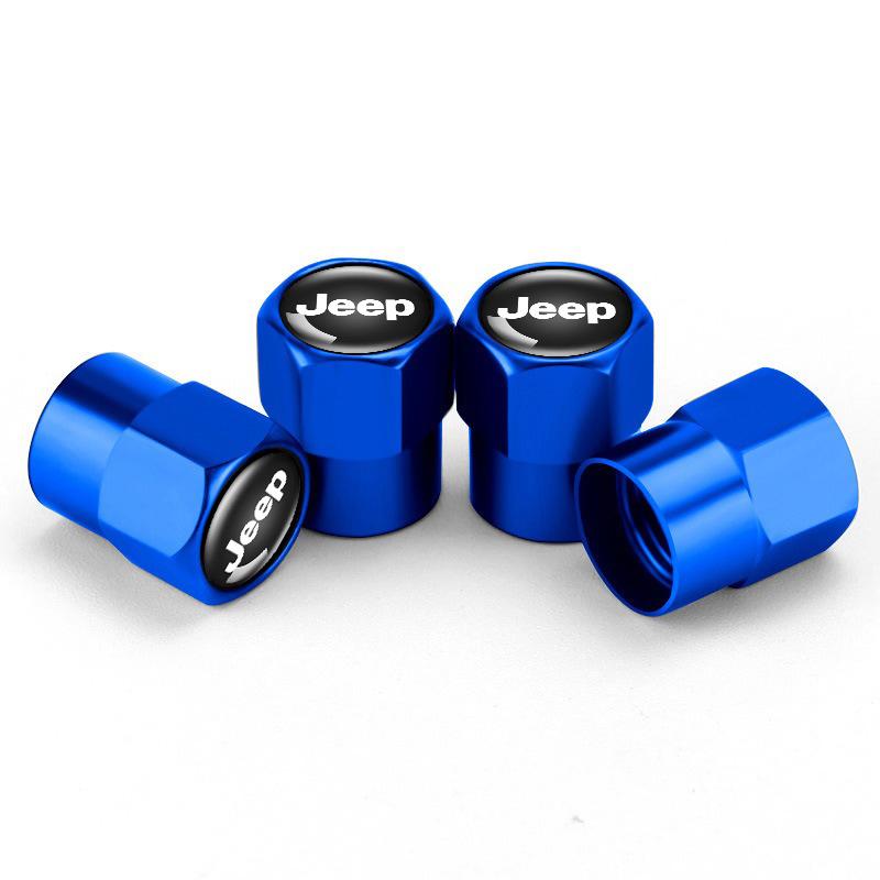 4pcs Metal Car Wheel Tire Valve Air Stem Cap Cover For Jeep Wrangler Grand Cherokee Compass Renegade Liberty Gladiator Patriot AKS1