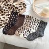Female Autumn and Winter New Style Trend All Without Bone Animal Grain Wide Mouth Tube Stack Socks