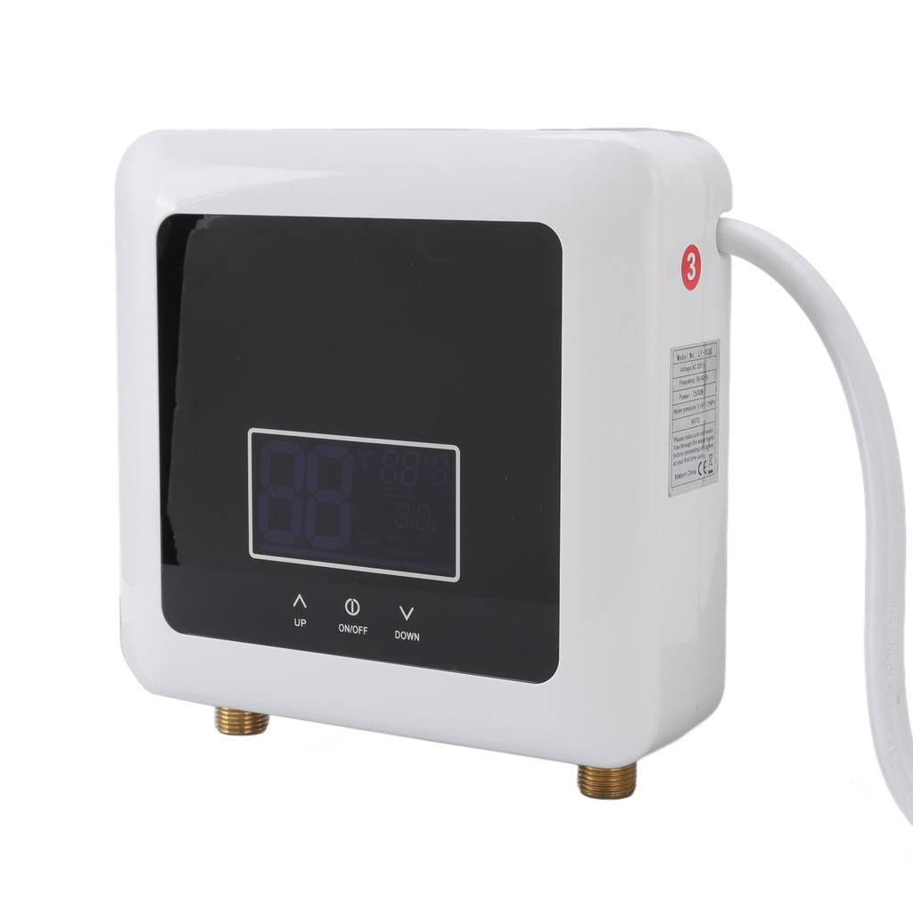 Electric Water Heater Constant Temperature Frequency Conversion with Widescreen Quick Shower Heater for Home 220V 7500W