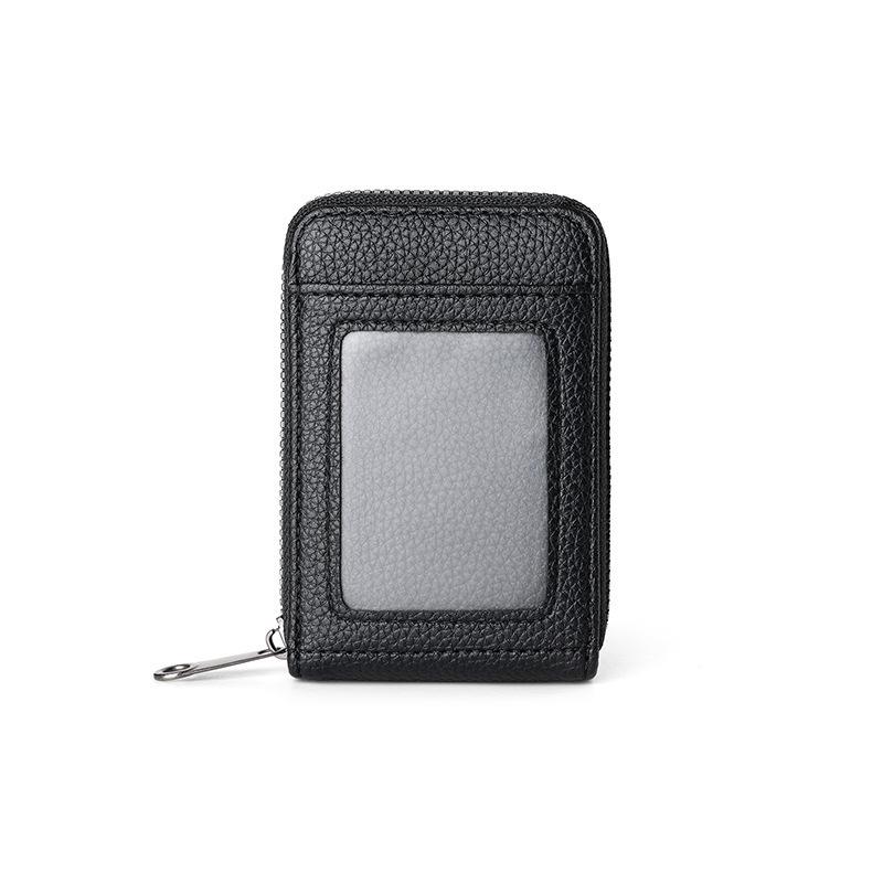 1 шт. Держатель для карт из ПУ кожи Портативный Женский Короткий Чехол для банковских карт Зажим для визиток На молнии Вертикальная Ручная сумка со слотом для карт