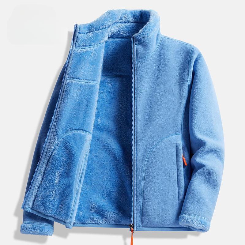 Fleece Jacket, Polar Fleece Jacket, Double-sided Wear, Thick Coral Fleece Sweater, Cardigan