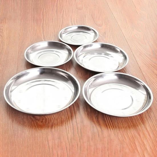 Fruit Tray Beautiful Fashionable Thickened Round Stackable Anti-fall Space-saving Stainless Steel Grill Plate Home Accessories