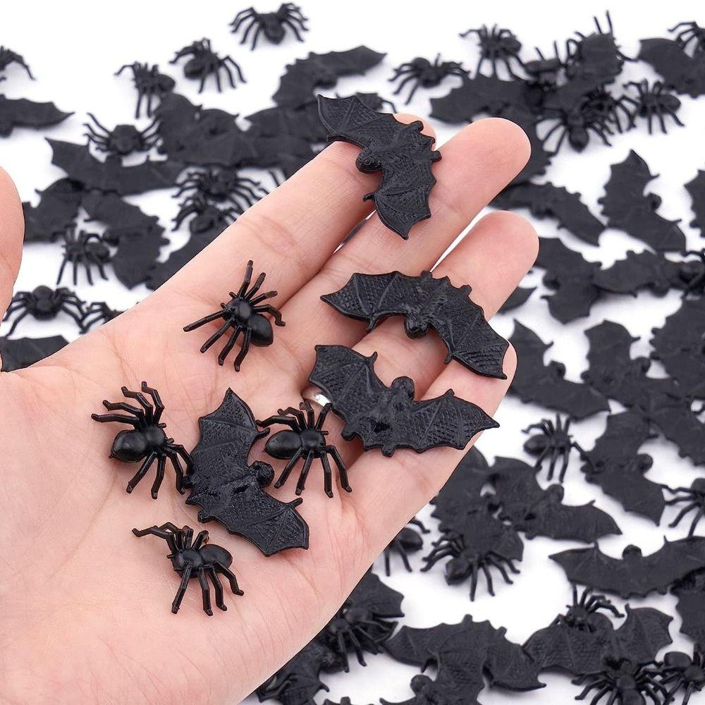 100PCS DIY Decoration Plastic Fake Bat Plastic Novelty Toy Horrible Prank Toys Children