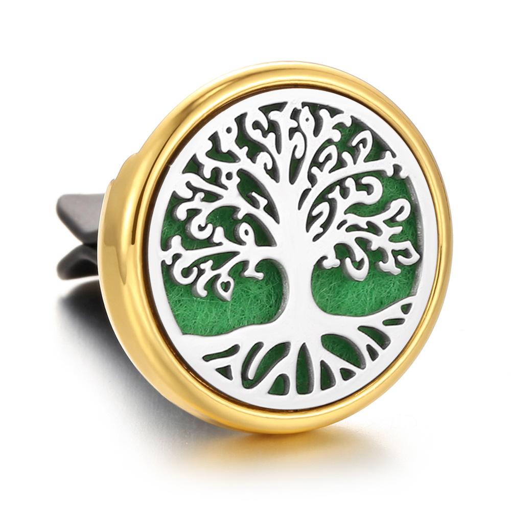 Stainless Steel Hollow Car Bracket Car Aromatherapy Trend Clip Life Tree Car Aromatherapy Clip Perfume Dispenser