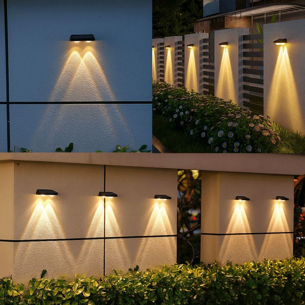 3LED Waterproof Solar Wall Lamps 2LED Solar Wall Lights Yard Atmosphere Wall Lights Decor