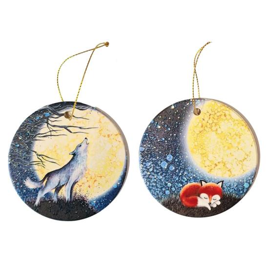 1/2 шт. Рождественские украшения в виде животных, расписанные вручную рождественские украшения в виде животных, акриловые украшения в виде животных для рождественской елки, праздничные украшения