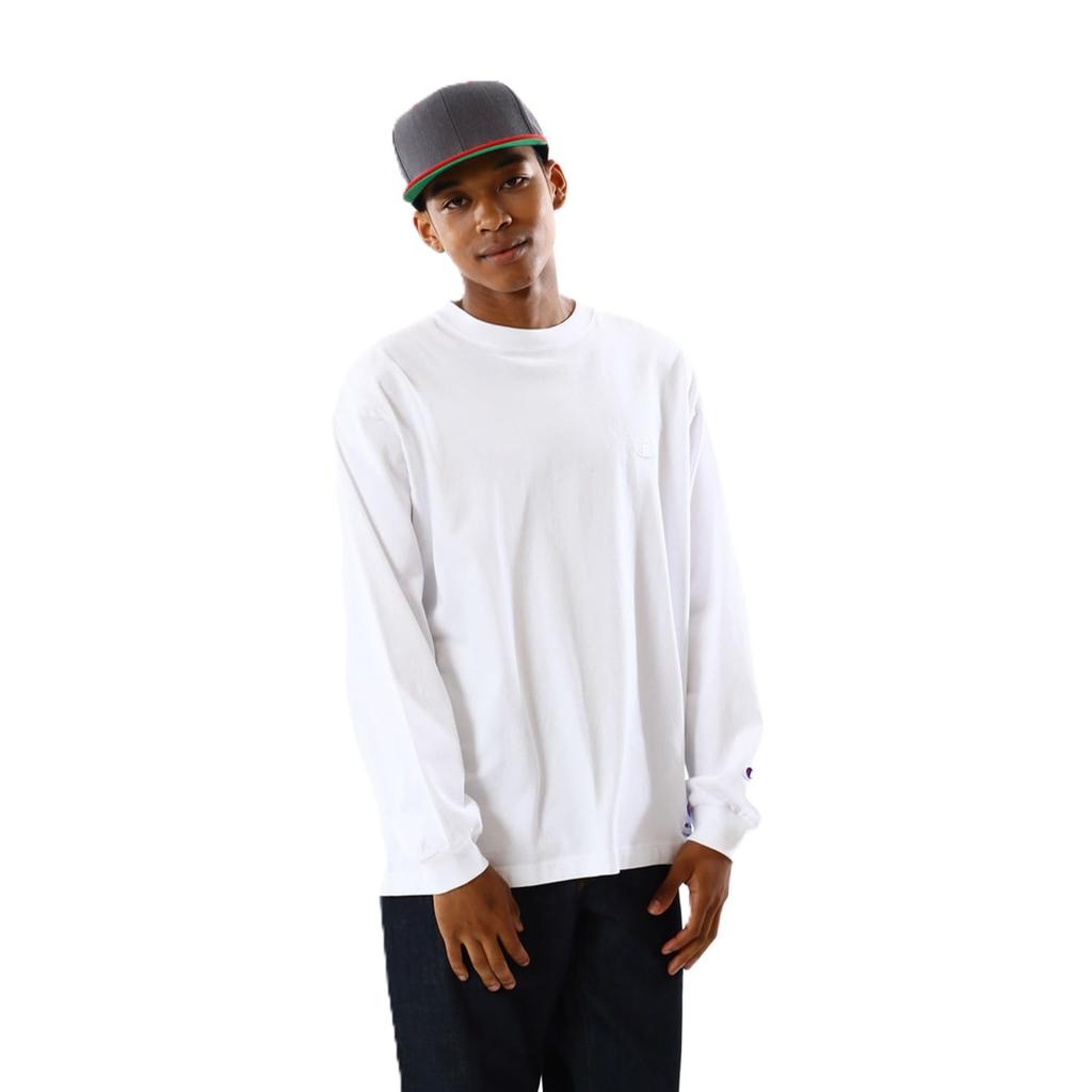 Champion Длинная футболка Relax Fit One Point Logo Long Sleeve Round Neck 100% Cotton COTTON USA RelaxFit One Point Logo Embroidery Long Sleeve T Shirt