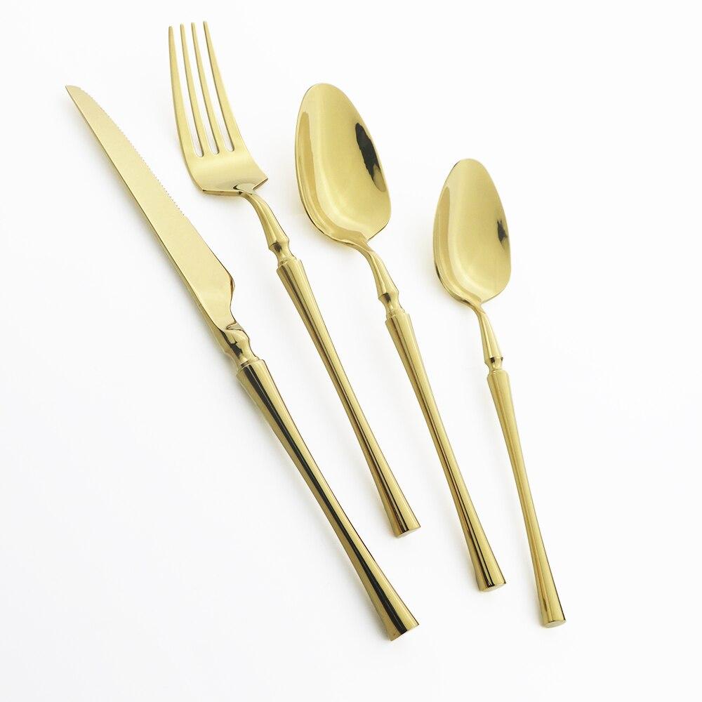 24Pcs/6set Purple Flatware Dinnerware Cutlery Set 18/10 Stainless Steel Dinner Forks Knives Spoons Set With Box Tableware Silverware Gift