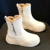 Зимние теплые зимние ботинки женские модные британские удобные ботинки на платформе с застежкой-молнией на толстой подошве высокие зимние ботинки