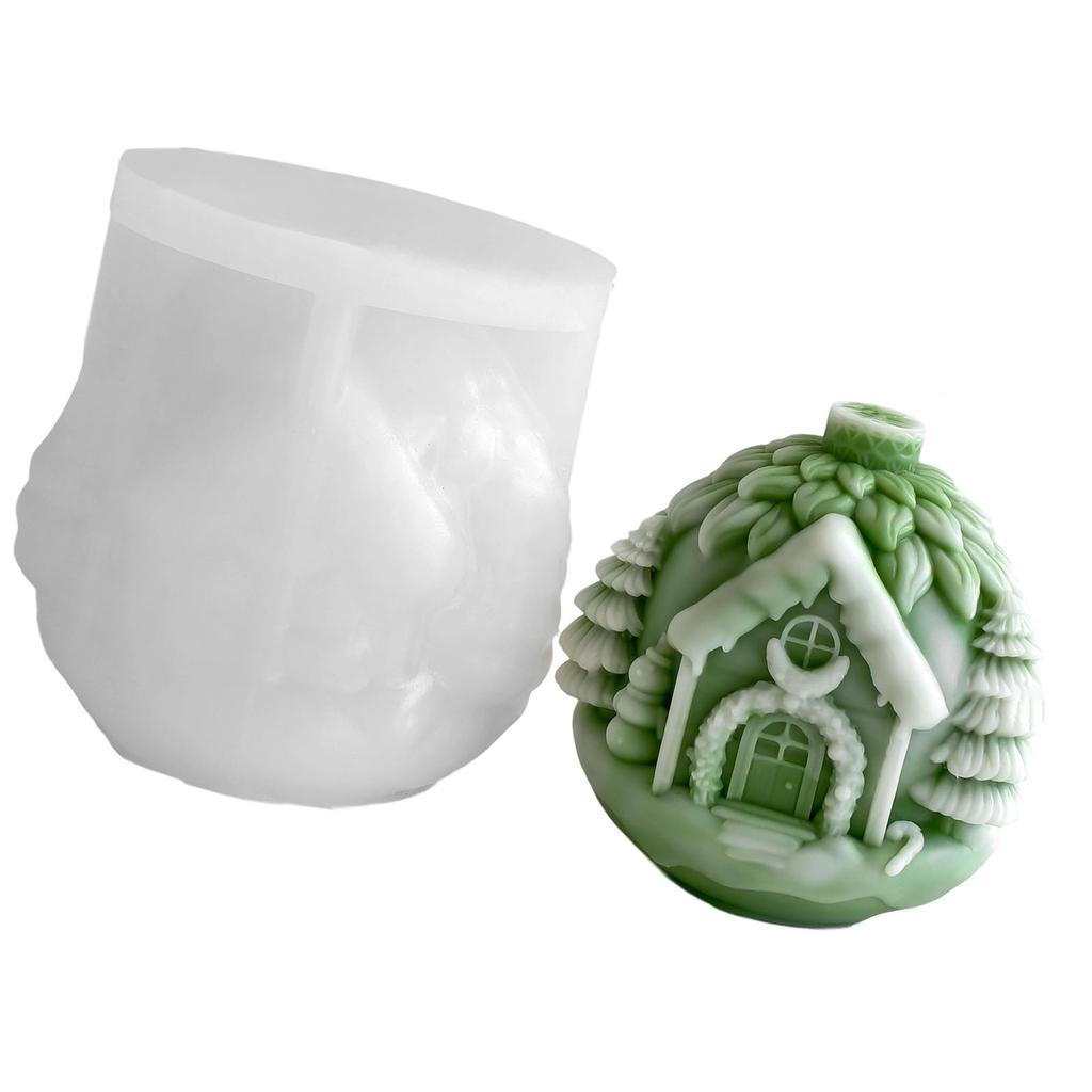 Christmas House Candle Mould Silicone Molds Ornament Molds Castings Molds Handmade Plasters Molds Craft Supplies