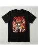 Unisex Street Dog Bully Dog Graphic TShirt Retro Flame Streetwear Print Short Sleeve Crewneck Tees Casual Black Cotton Tops For Men Women Pet Lover G