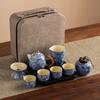 Huang Ru Tea Set, Household Ceramic Opening Film Can Raise Retro Flower Teapot, Tea Cup, Tea Tray, the Whole Set of Kung Fu Tea