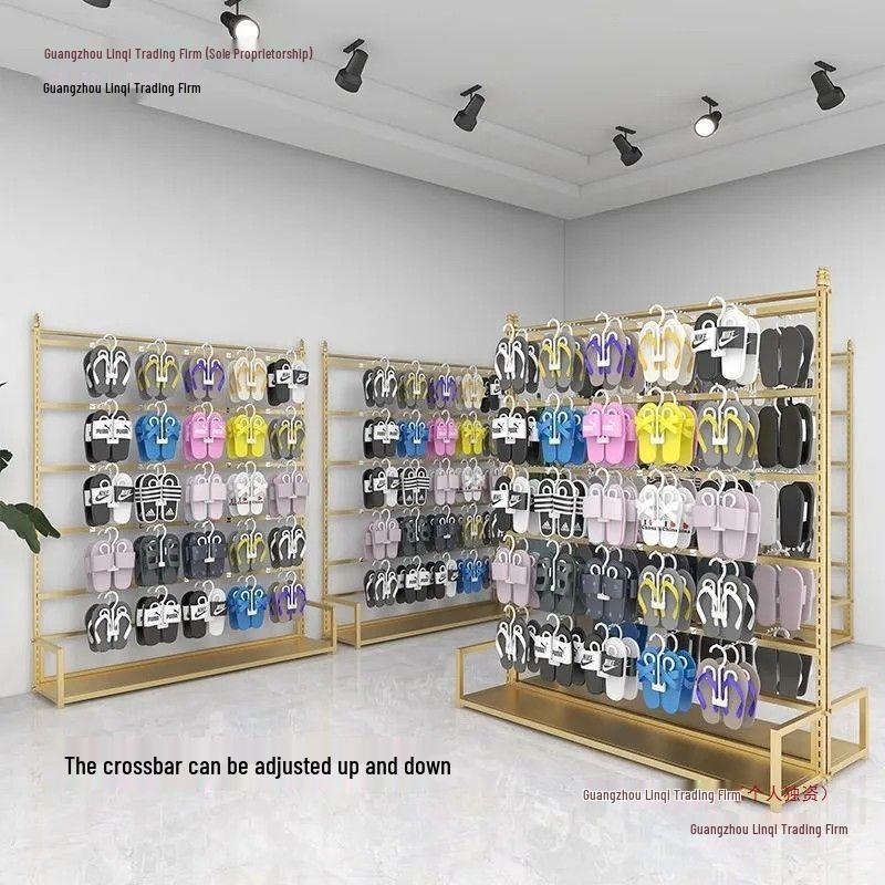Многоярусная регулируемая стойка-дисплей для тапочек и обуви для супермаркетов и торговых центров
