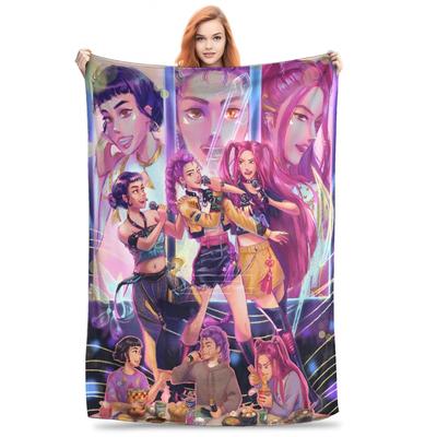 Huntrix K-pop Охотники на демонов Мира Зои Руми Супермягкое одеяло Декоративный плюшевый постельный комплект Пледы Фланелевое покрывало на кровать Чехол на диван-кровать