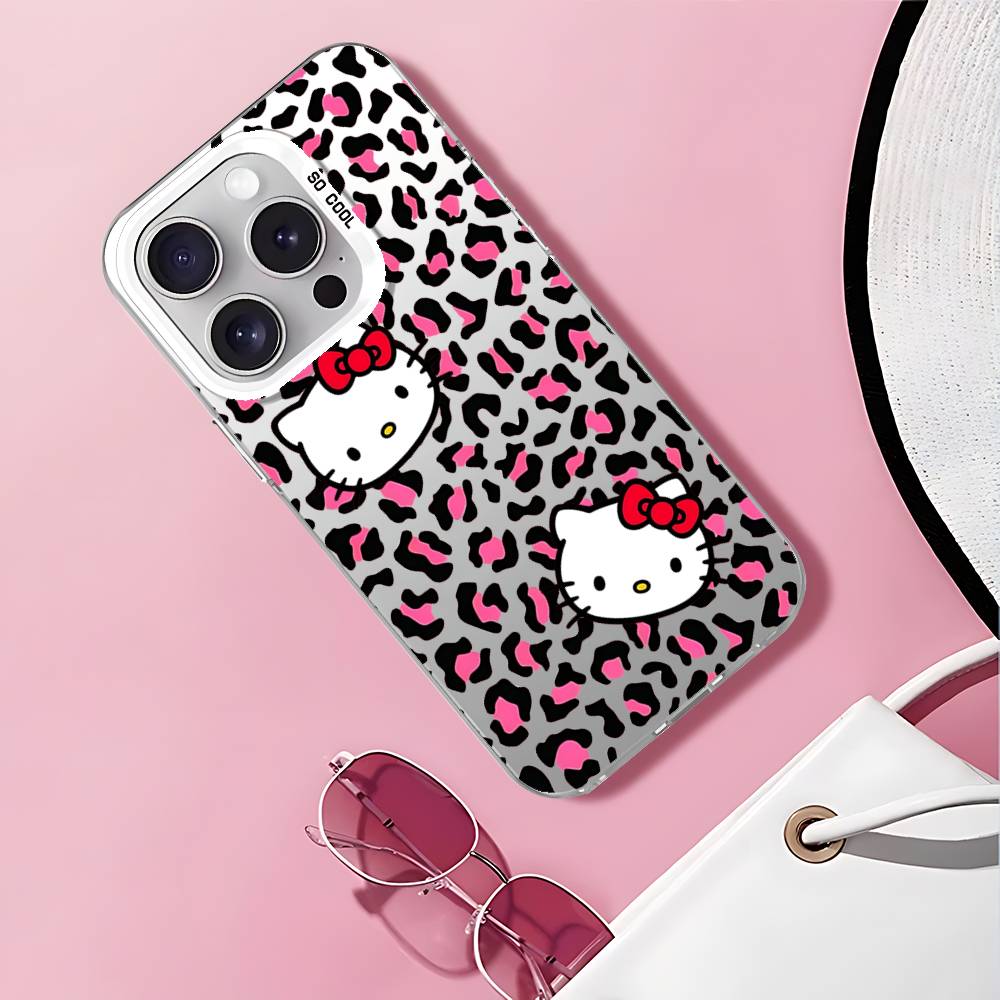 Чехол для телефона Hello Kitty с леопардовым принтом для iPhone 17 16 15 11 12 13 14 Pro Max 16 Plus 12 Mini 7 8 XR XS 15Pro MAX