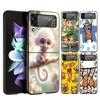 Жесткий ПК Чехол для Телефона Обезьяна и Банан Для Samsung Galaxy Z Flip 7 6 5 4 Черный Чехол Для Galaxy Z Flip 3 Складной Fundas Чехол Сумка