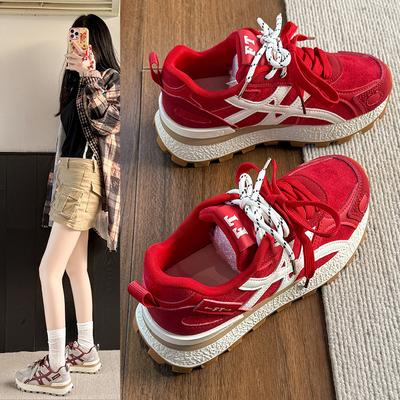 Платформа обувь Форрест Гамп осень и зима 2025 новый универсальный модный взрыв легкий кожаный повседневный спортивный обувь дети