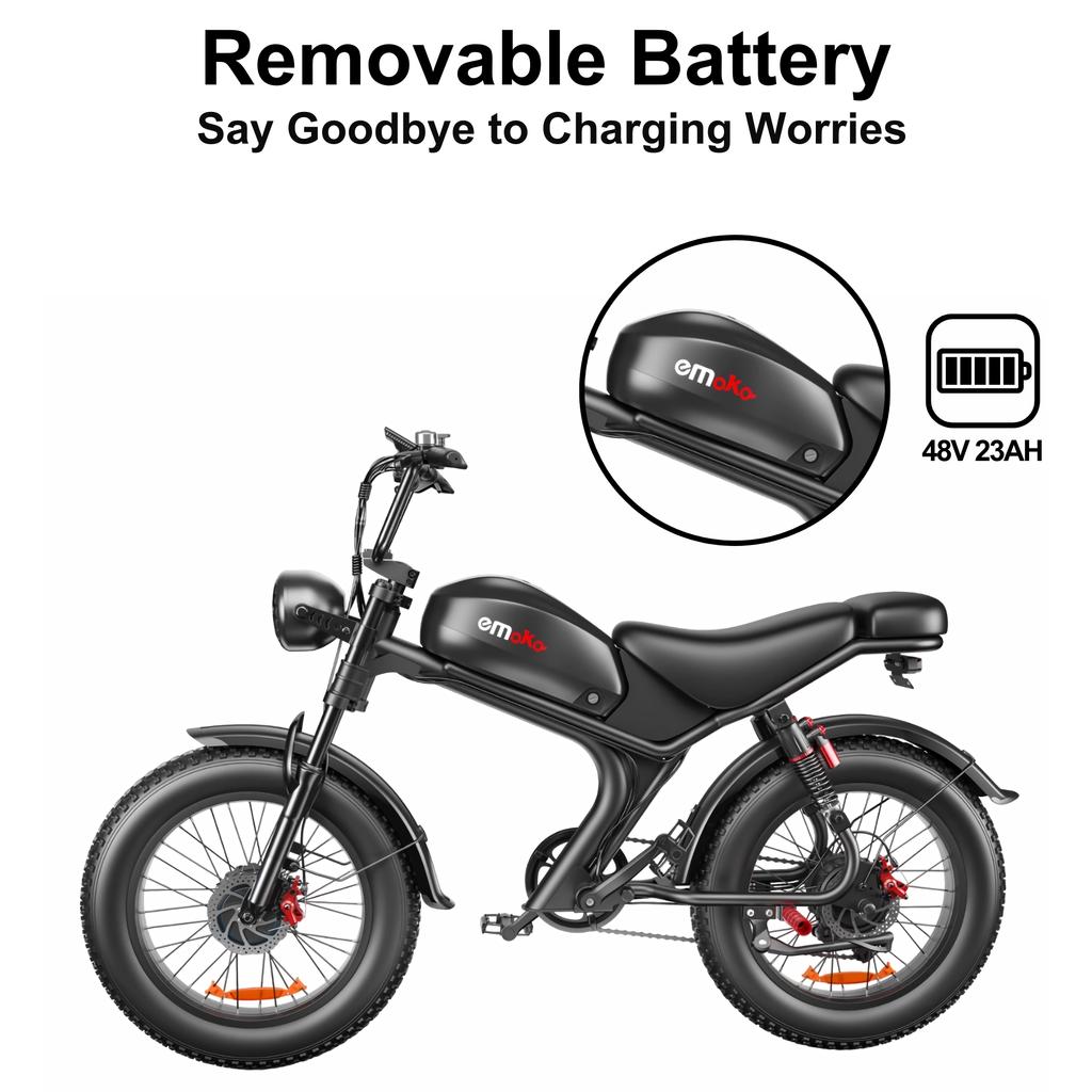 EMOKO C93 2000 Вт двухмоторный 48 В 23 Ач литиевая батарея взрослый Электрический велосипед 20-дюймовые толстые шины горный внедорожный Электровелосипед