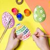 10 шт. DIY Деревянные Пасхальные Украшения, Идеально для Пасхальных Поделок и Декора, Неокрашенные Деревянные Яйца с Цветными Узорами для Раскрашивания и Подвешивания