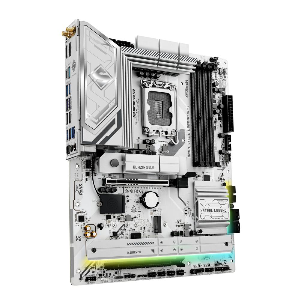 ASRock Motherboard B860 Steel Legend WiFi Intel CPU Core Ultra Compatible B860 Chipset DDR5 ATX Motherboard Authorized Distributor (LGA1851) [Domestic