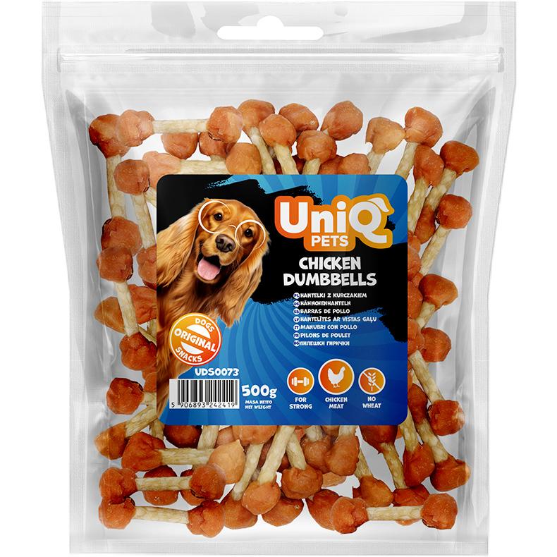 Przysmak Dla Psa Hantelki Z Kurczakiem Chicken Dumbbells Uniq Pets 500G