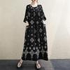 Новое хлопковое винтажное платье с цветочным принтом больших размеров с коротким рукавом для женщин, повседневное свободное длинное летнее платье