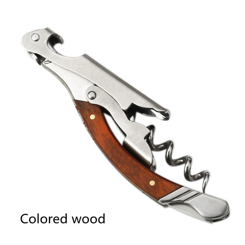 Laguiole Stainless steel Wine Opener Corkscrew Olive Wood Handle Beer Can Bottle Openers Professional Wine Accessories Black