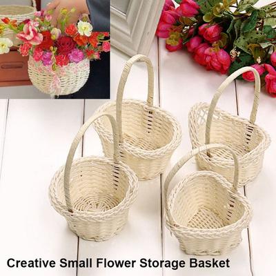 Красивые плетеные корзины ручной работы для хранения, плетеные корзины для цветов из лозы для растений, дома, свадьбы
