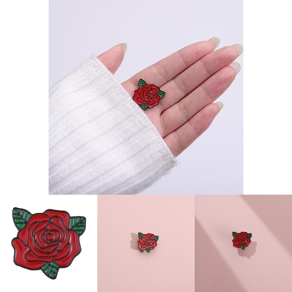 Stunning Alloy Rose Flower Brooch Creative Valentine's Day Gift For Men And Women
