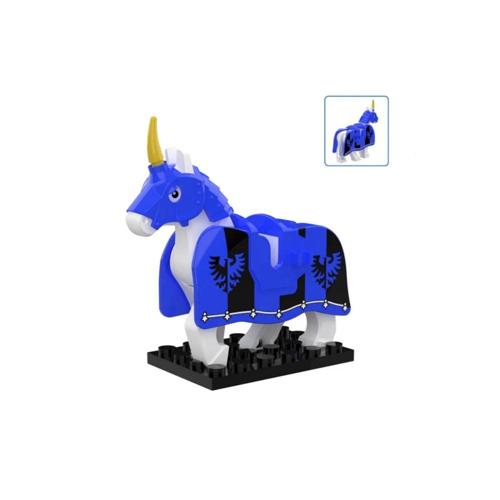 Военные Средневековые Строительные Блоки Фигурки Солдат Рыцарская Экипировка Аксессуары для Животных Маунт Броня Боевой Конь Мини Кирпичики MOC