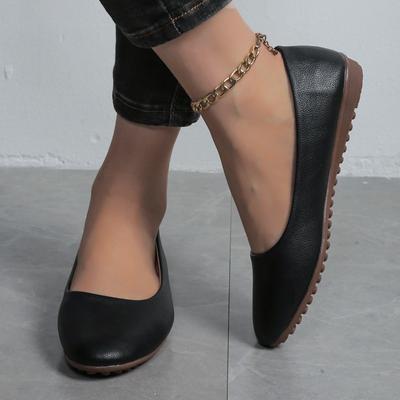 Обувь для женщин 2024 года, новые женские туфли на плоской подошве, классические офисные туфли на плоской подошве, женские туфли с круглым носком и мягкой подошвой, большие размеры, женская обувь