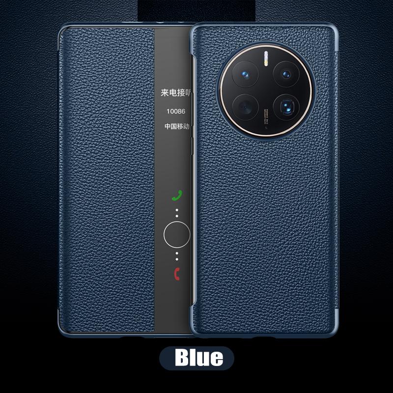 Оригинальный кожаный чехол-книжка для Huawei P60 P50 P40 Pro P30 P20 Mate 50 40 30 20 Pro RS Зеркальный Smart Touch View Пробуждение Сон